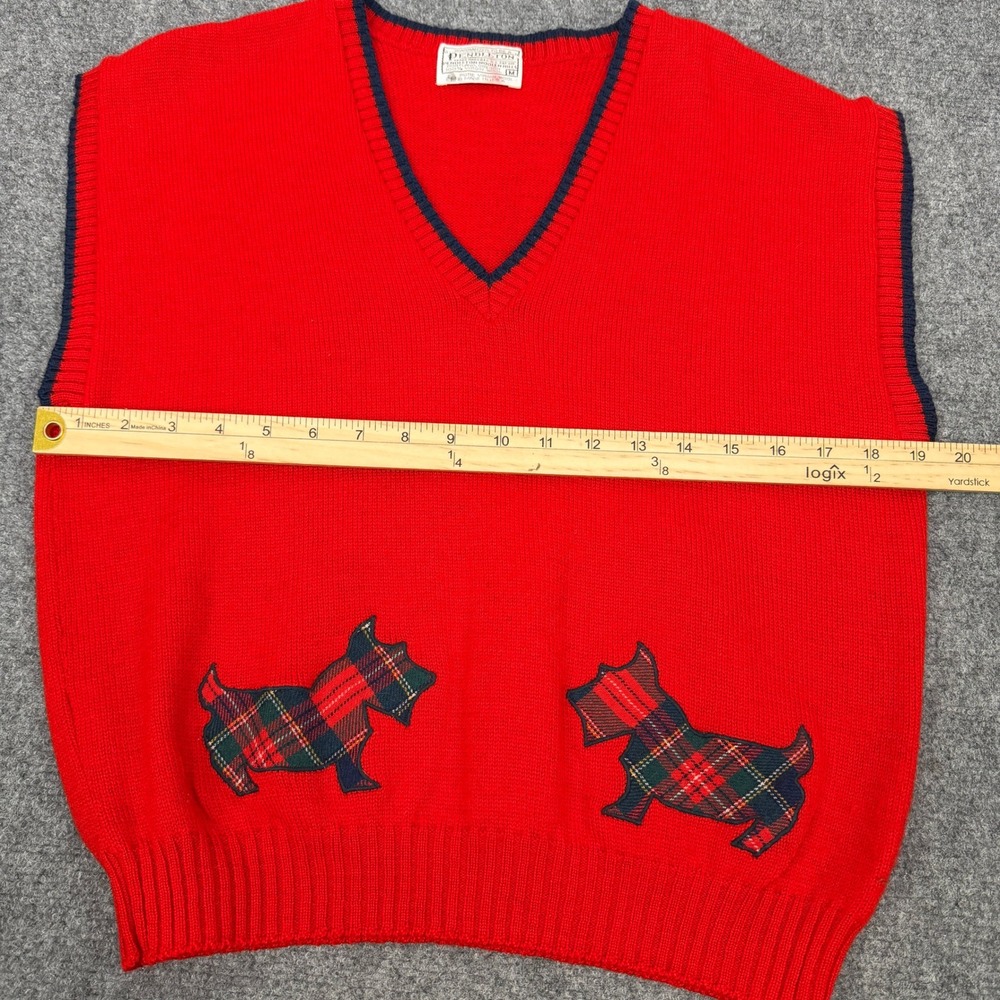 Vintage Pendleton Scottie Terrier Dog Sweater Vest Medium 100% Wool Preppy USA - Picture 5 of 6
